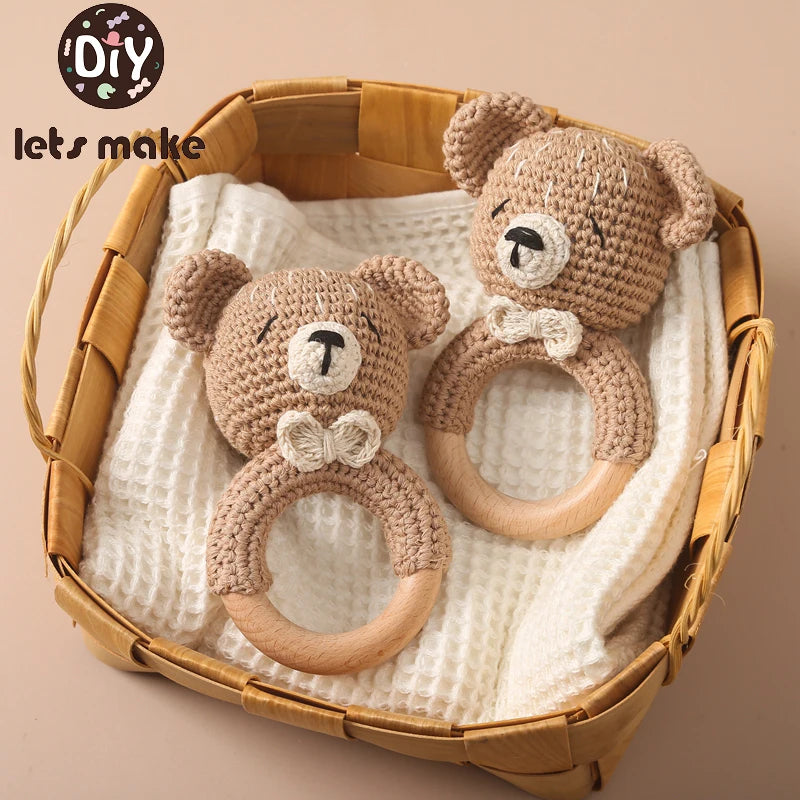 Baby Bear Crochet Rattle Toy