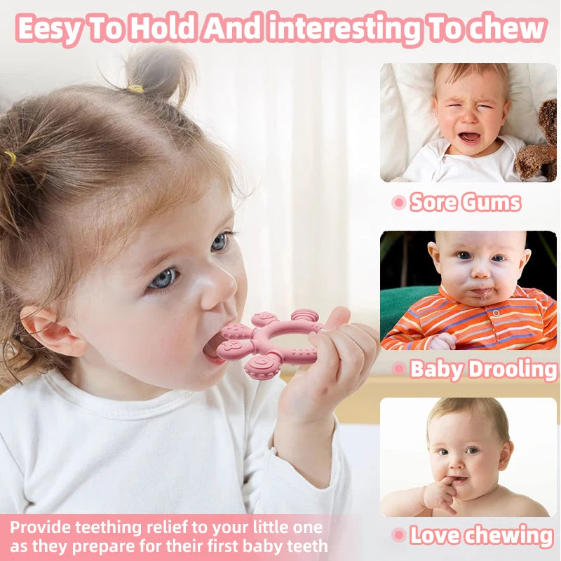 Silicone Baby Ring Teether Gum Relief