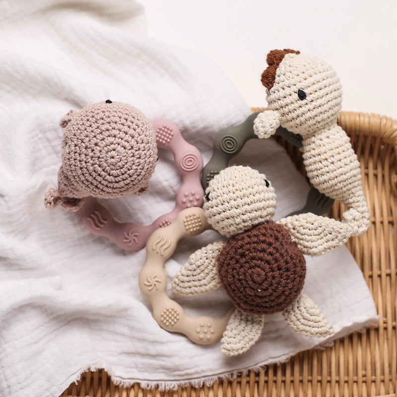 Baby Bear Crochet Rattle Toy